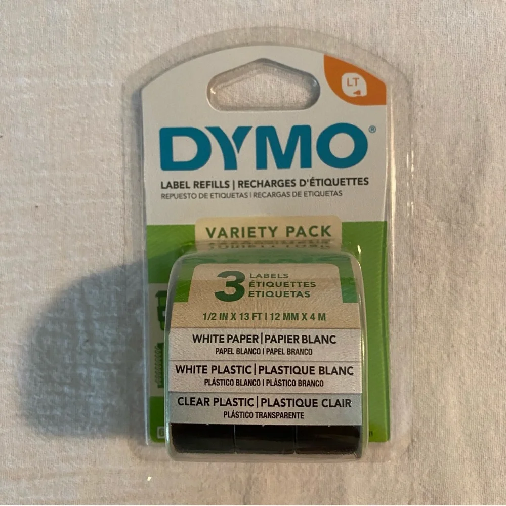-Dymo LetraTag Label Maker Refill Variety 3PK ~ 1/2